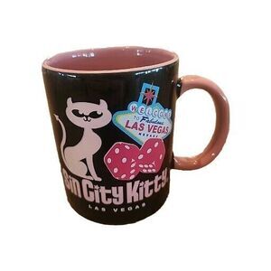 Las Vegas Sin City Kitty Mug Welcome To Las Vegas Nevada VTG Rare Collectible